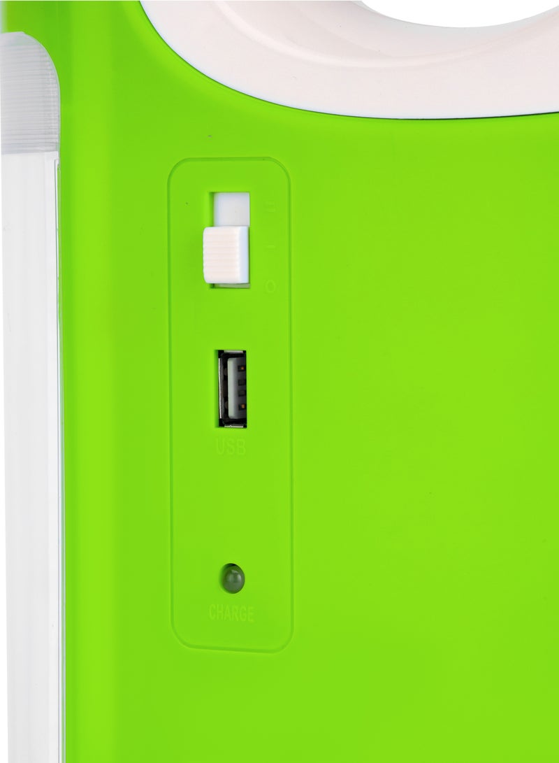 فانوس طوارئ ثلاثي الأبعاد عالي الطاقة، بطارية رصاص حمضية، GE5510N | 33 قطعة 2835SMD LED | حماية من الشحن الزائد | زجاج بلاستيكي غير قابل للكسر | إضاءة تلقائية | منفذ USB