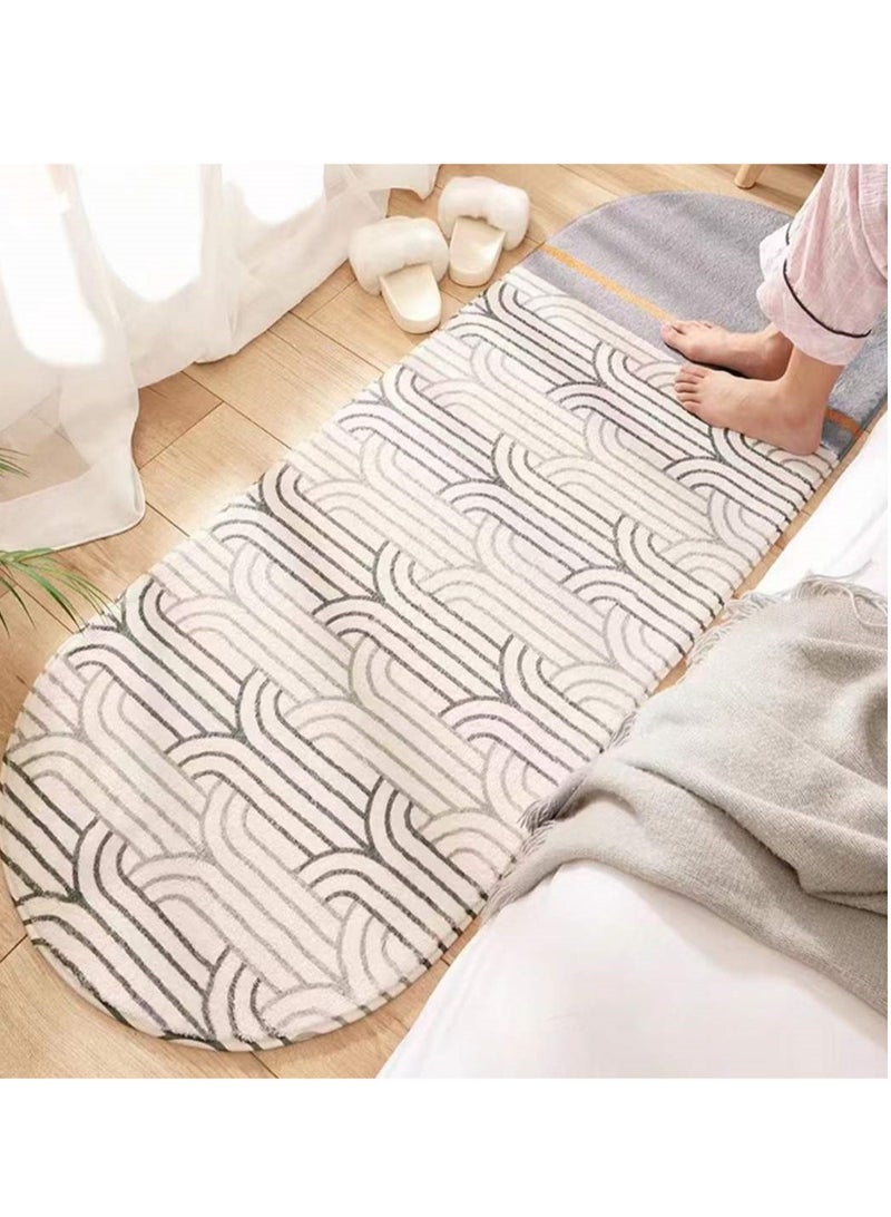 Multicolored soft touch oval rug 160x60 cm