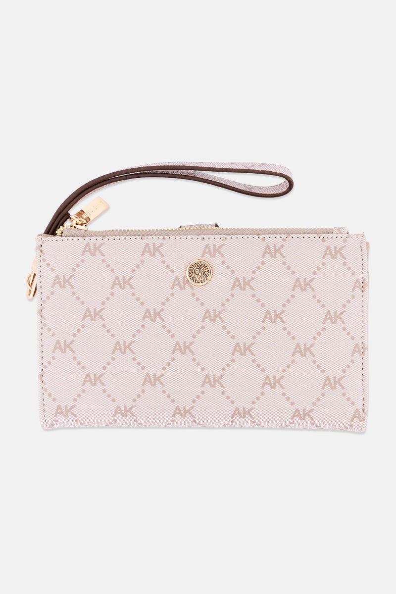 ANNE KLEIN Women Brand Logo Wristlet Wallet, Grey - Image 1