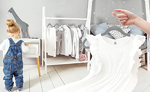 Ash  Roh Ash & Roh Velvet Hanger Swivel Rose Gold Hooks, Stronger Than Standard Velvet Hangers Space Saving Velvet Hanger (Grey, Pack of - 20) - Image 2
