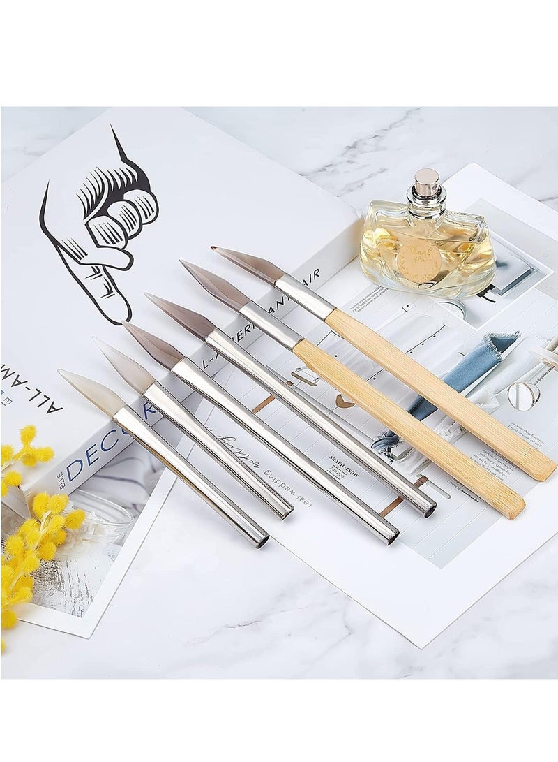 XiuWoo Agate Burnisher, Bezel Closing Burnisher Tool with Iron Handle, Convenient Polishing Different Shapes for Gold Platinum Sterling Silver Jewelry, Cleaning Gold, Silver, Copper Jewelry Dirt - Image 5