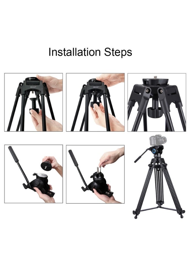 PULUZ 75mm Half Ball Flat to Bowl Adapter for Fluid Head Tripod DSLR Rig Camera, Metal Material - Image 5