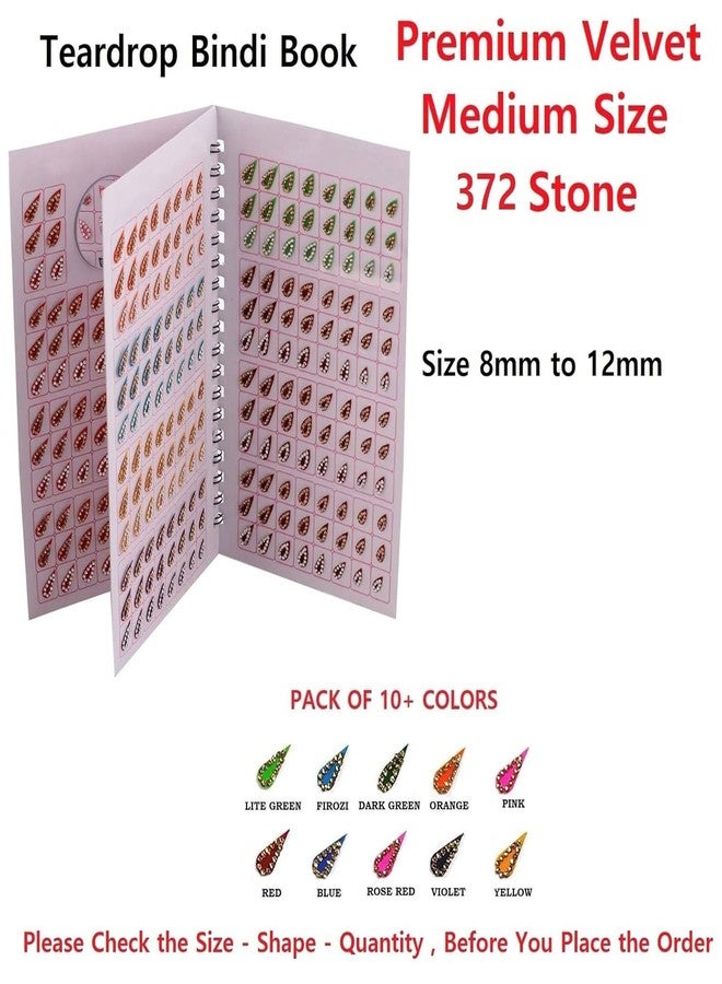 VAMA Fashions Multicolour Stone Bindis Self Adhesive Kumkum Sindoor Sticker Bindiya Bride Groom Forehead Bindi Spiral Book Booklet for Women & Girls (Tear Drop Bindi Book) - Image 3