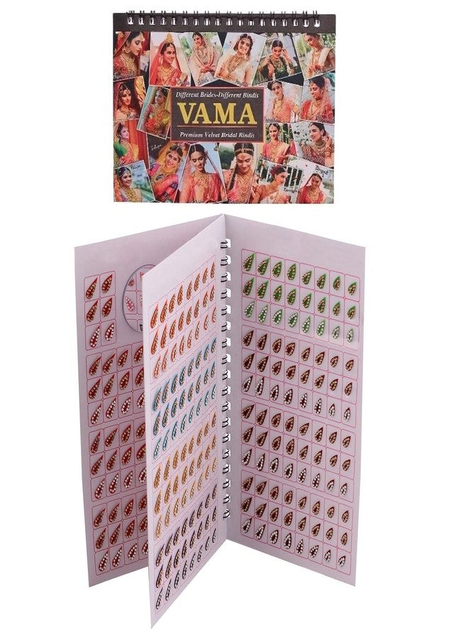 VAMA Fashions Multicolour Stone Bindis Self Adhesive Kumkum Sindoor Sticker Bindiya Bride Groom Forehead Bindi Spiral Book Booklet for Women & Girls (Tear Drop Bindi Book) - Image 1
