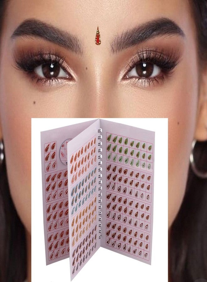 VAMA Fashions Multicolour Stone Bindis Self Adhesive Kumkum Sindoor Sticker Bindiya Bride Groom Forehead Bindi Spiral Book Booklet for Women & Girls (Tear Drop Bindi Book) - Image 2