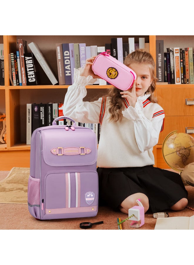 Ninth Castle The Ninth Castle Elementary School Backpack For Boys Spine Protection Children's Backpack 1st-3rd-6th Grade British Style Girls' School Bag - Image 2