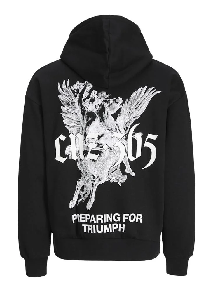 جاك اند جونز Graphic Pullover Hoodie