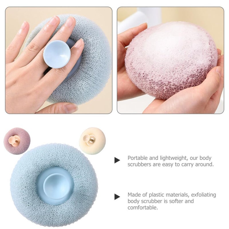 Soft Round Bath Shower Scrub With Suction Cup For Dirt Remover Foam Exfoliator, Multi Color 1 Pcs - Image 5