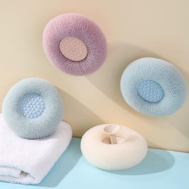 Soft Round Bath Shower Scrub With Suction Cup For Dirt Remover Foam Exfoliator, Multi Color 1 Pcs - Image 4