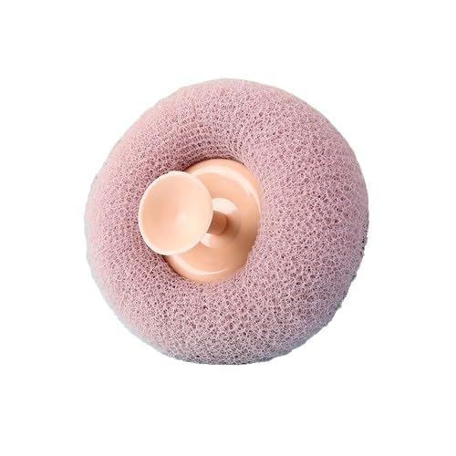 Soft Round Bath Shower Scrub With Suction Cup For Dirt Remover Foam Exfoliator, Multi Color 1 Pcs - Image 1