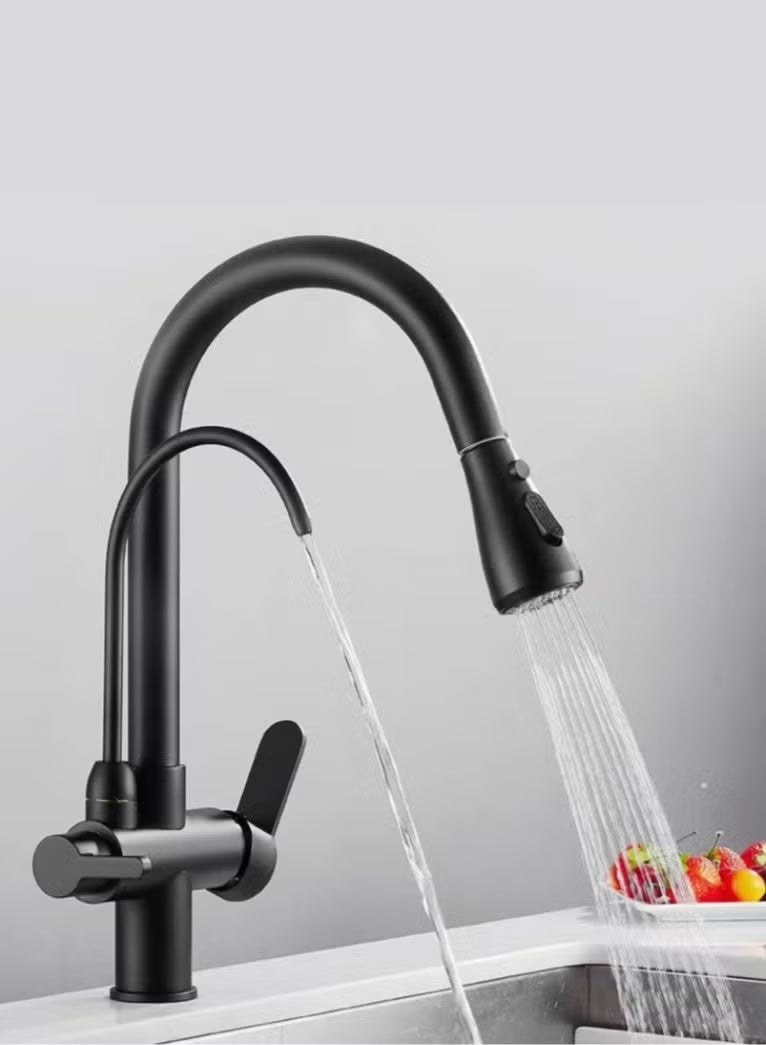 Three-in-one pull-out hot and cold kitchen faucet, direct drinking tap, sink faucet - Image 2