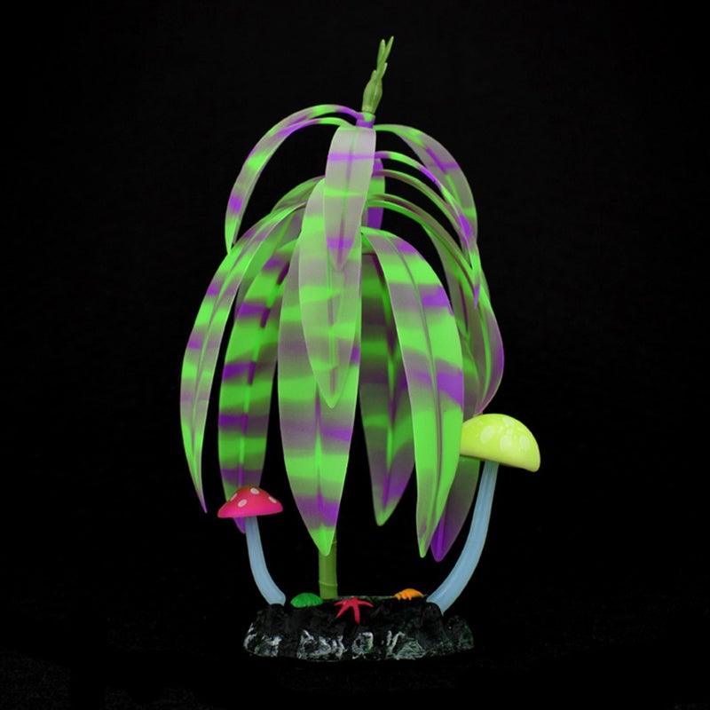 7x22cm Rubber Simulated Tree Home Ornament Artificial Fluorescent Terrarium Decoration for Aquarium Fish - Image 1