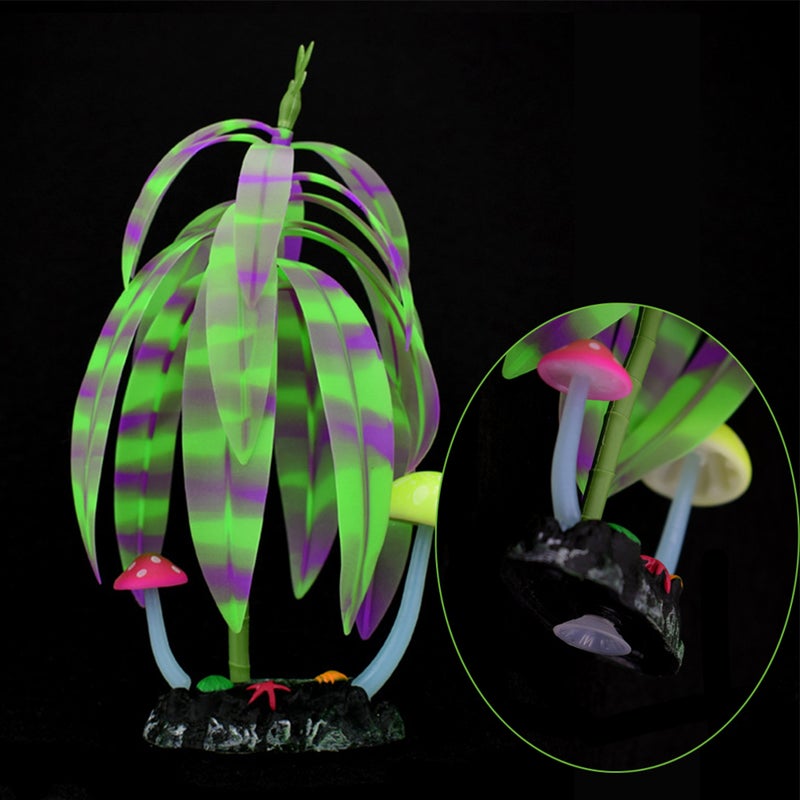 7x22cm Rubber Simulated Tree Home Ornament Artificial Fluorescent Terrarium Decoration for Aquarium Fish - Image 2