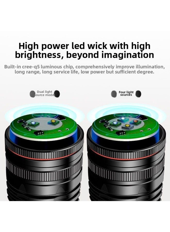 Night Fishing Lamp Fishing Lamp Purple Light Table Fishing Light High-power Bait Charging Blue Light Flashlight Luminous-Color:60 Hours - Four Light Sources  Night Fishing Light + Charging Cable + Cap Light + Fishing Box Bracket  - Image 4