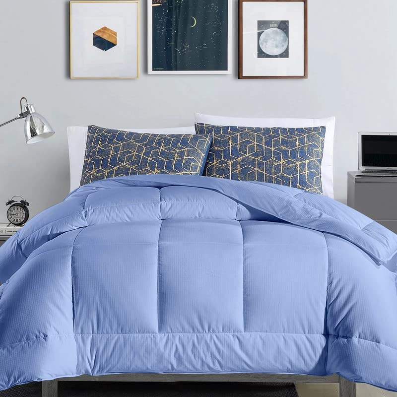 Razzai Microfiber Mammayo Razzai Down Alternative Soft Quilted 300 Gsm All Weather Comforter (60" X 90" Inches/152Cm X 228Cm) - Single Bed Comforters|Sky Blue - Image 1