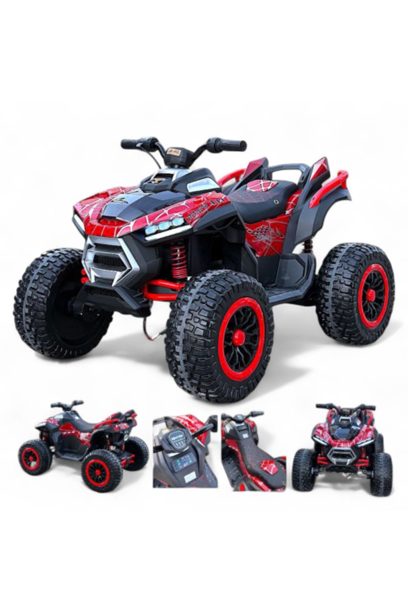 دراجة رباعية كهربائية صغيرة للأطفال - أحمر وأسود - Image 1