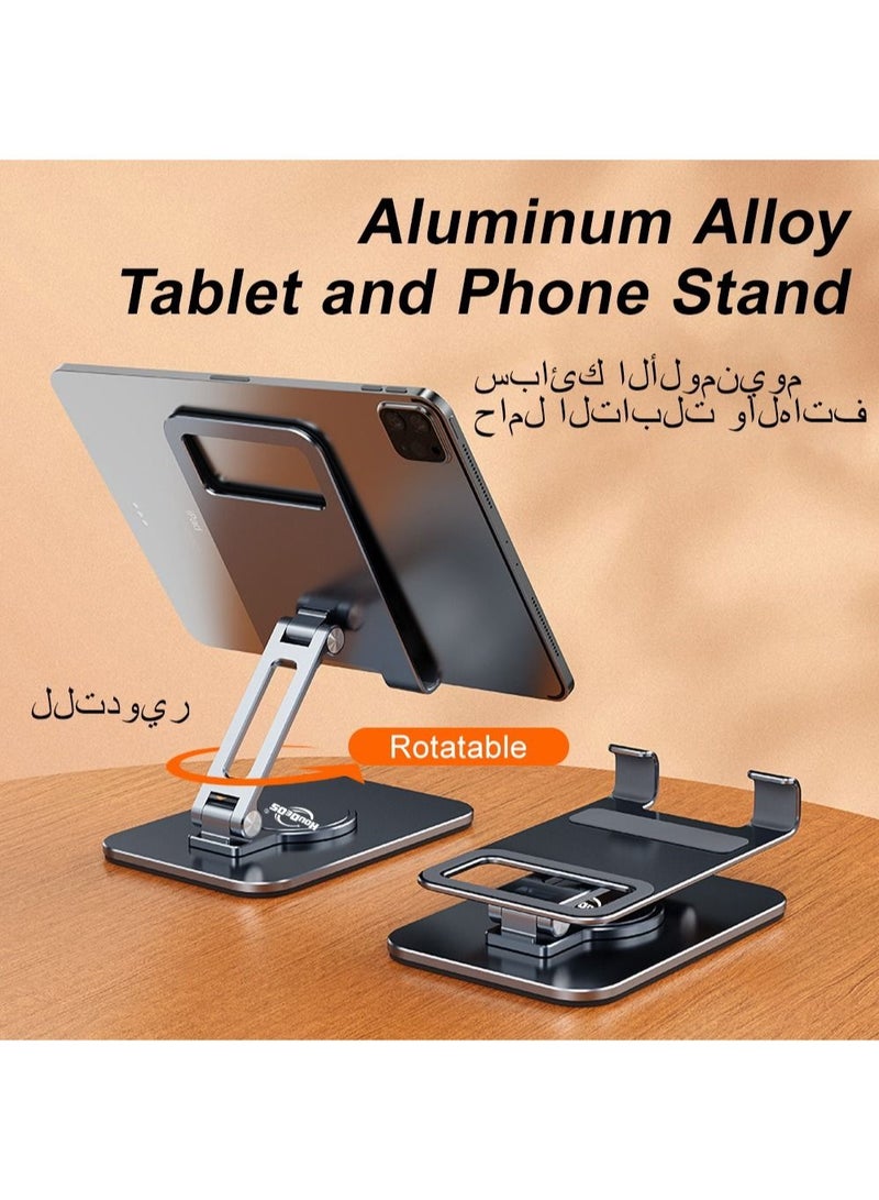 Metal iPad Stand Foldable Tablet Stand iPad Holder Stand Adjustable Mobile Phone Holder for iPad Pro 2021 iPad Air 4 iPad mini iPhone 14/14 Plus/14 Pro/14 Pro Max/13 Pro Max Samsung Galaxy Tab S7 - Image 2