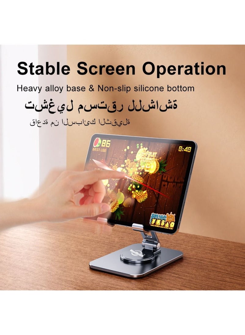 Metal iPad Stand Foldable Tablet Stand iPad Holder Stand Adjustable Mobile Phone Holder for iPad Pro 2021 iPad Air 4 iPad mini iPhone 14/14 Plus/14 Pro/14 Pro Max/13 Pro Max Samsung Galaxy Tab S7 - Image 3