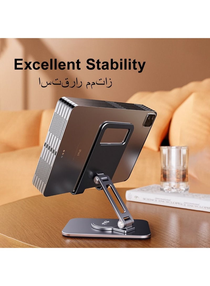 Metal iPad Stand Foldable Tablet Stand iPad Holder Stand Adjustable Mobile Phone Holder for iPad Pro 2021 iPad Air 4 iPad mini iPhone 14/14 Plus/14 Pro/14 Pro Max/13 Pro Max Samsung Galaxy Tab S7 - Image 5