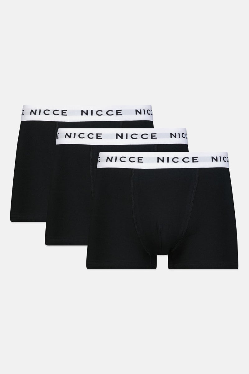 Nicce Men 3 Pack Brand Logo Boxers, Black - Image 1