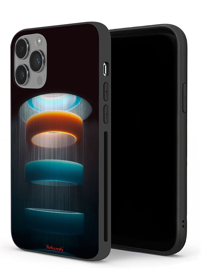 Tolwak Apple iPhone 14 Pro Max Protective Case Rings Art Pattern - Image 1