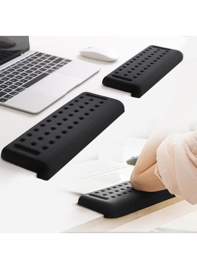 Arm Rest for Desk, L-Shaped Ergonomic Keyboard Wrist Rest with Memory Foam, Non-Slip Elbow Pad for Pain Relief, 30x10x2cm Classic Black Computer Accessory for Typing - Image 1