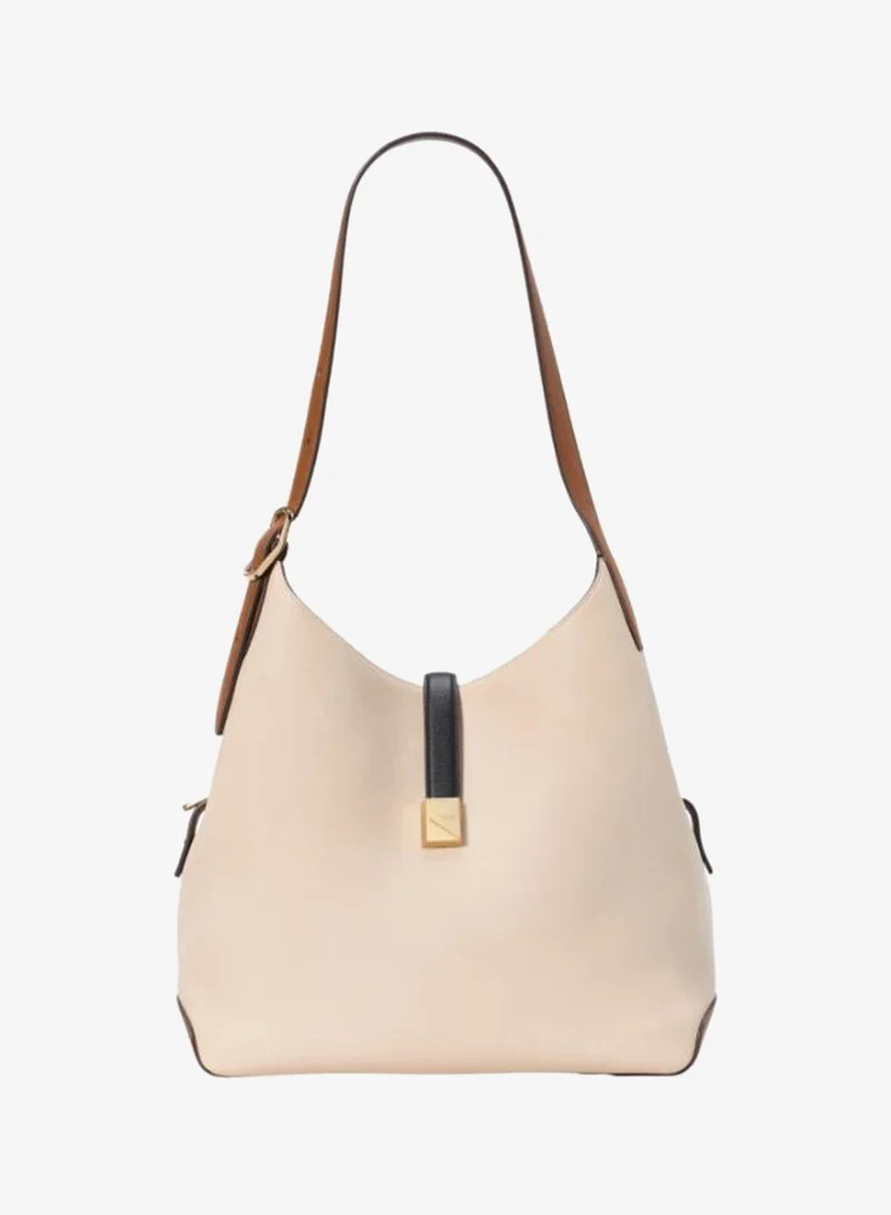 Kate Spade Deco Colorblocked Pebbled Leather Large Shoulder Bag