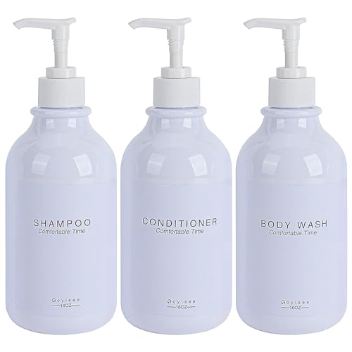 GOYISEE Shampoo and Conditioner Dispenser for Shower Wall,Shower Soap Dispenser 3 Chamber No Drill,Refillable for Shampoo Lotion Oil Shower Soap Hand Soap and Dish Soap - Image 1