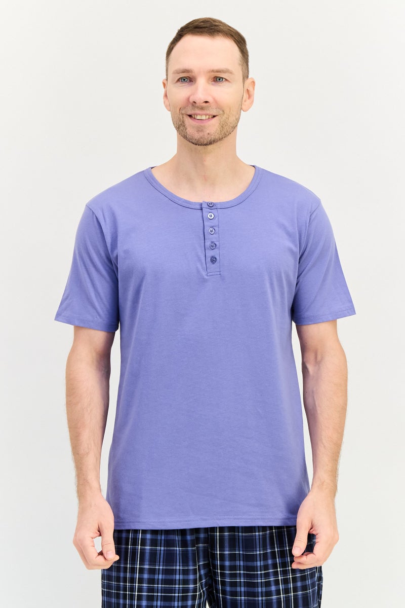 Algspar Men 2 Pieces Checkered Top And Pants Pyjama Set, Multicolor - Image 3