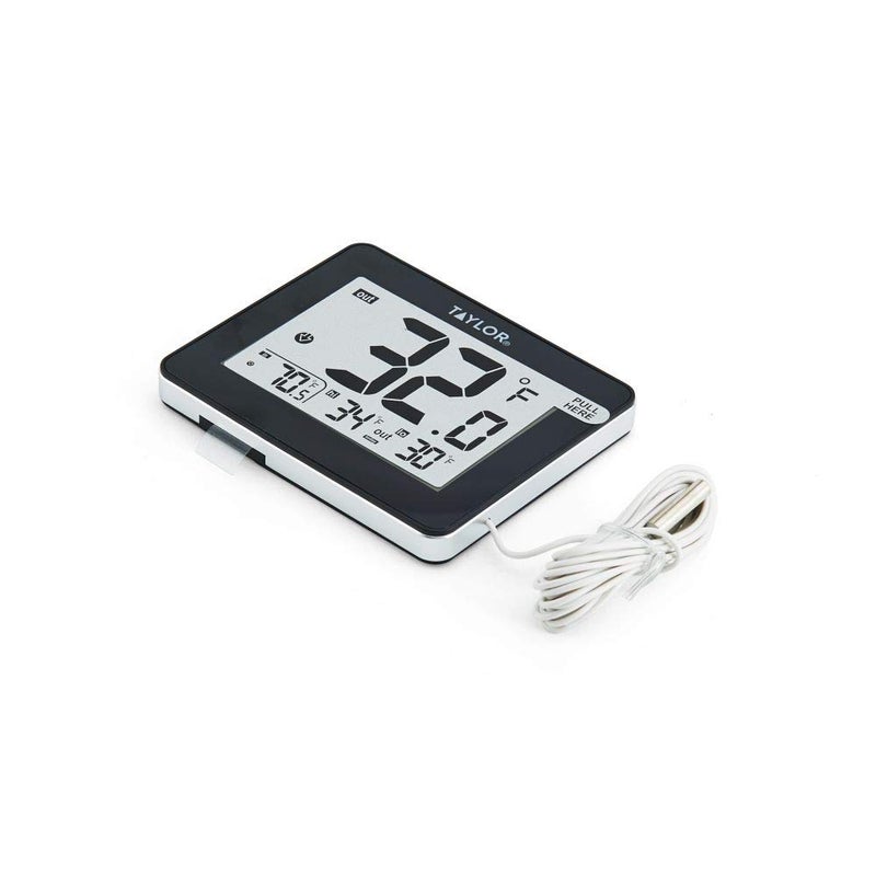 Taylor Wired Digital Indoor Outdoor Thermometer with LED Display Wired Probe Sensor for Home Greenhouse Nursery and Indoor Use White Housing - Image 4