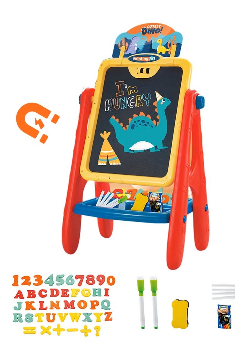 Soofam Children's easel, double-sided use, dust-free cleaning, magnetic painting board that can be hung. - Image 1