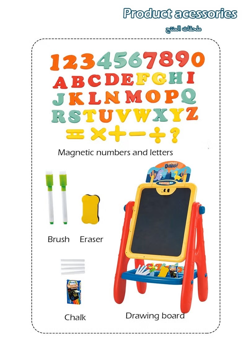 Soofam Children's easel, double-sided use, dust-free cleaning, magnetic painting board that can be hung. - Image 4