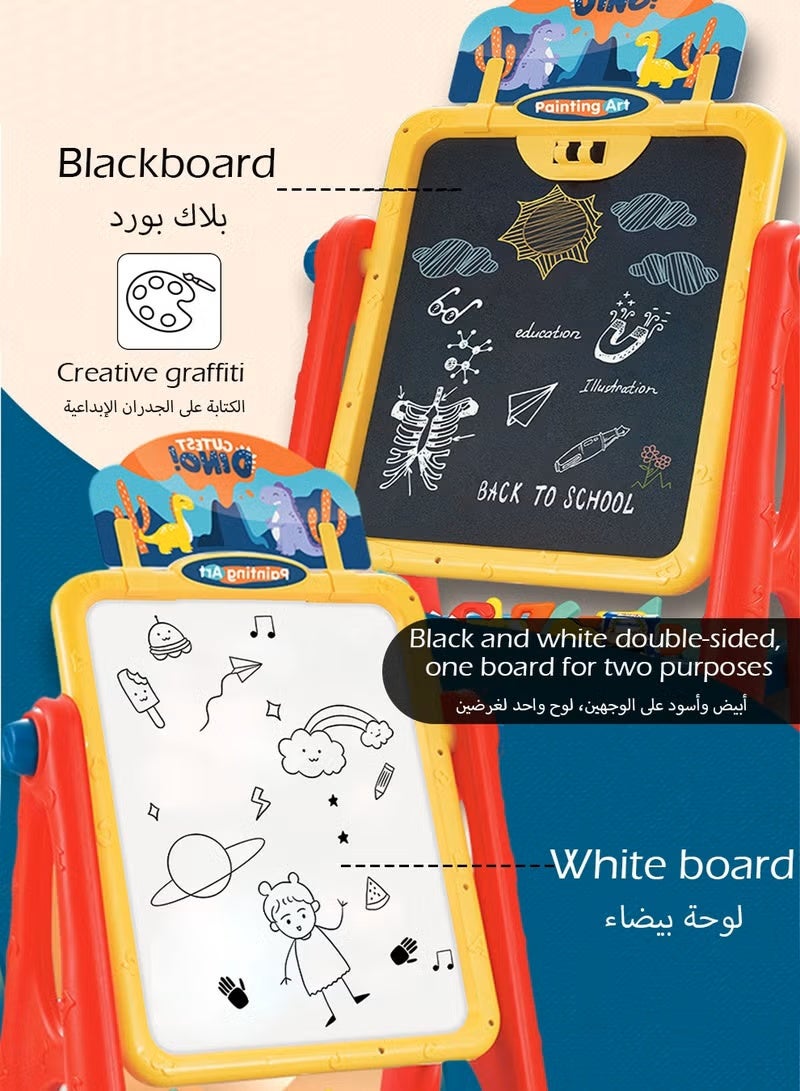 Soofam Children's easel, double-sided use, dust-free cleaning, magnetic painting board that can be hung. - Image 5