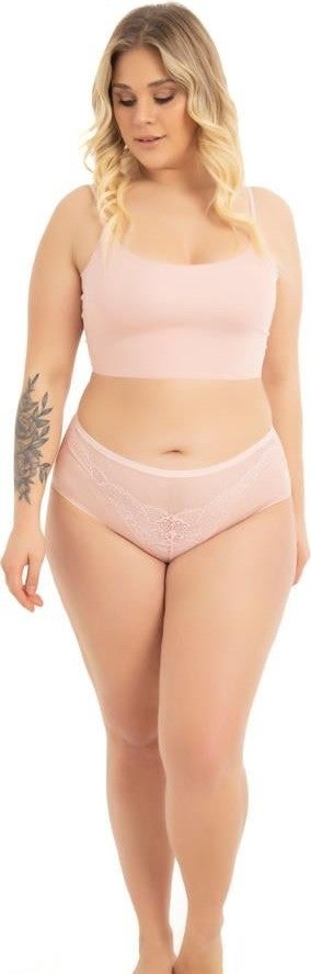 COTTONHILL Transparent Tulle Lace Detail Elastic Waist Plus Size Women's Bikini Panties 3-Pack  - Image 4