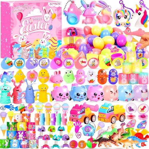 OCTERIC 360 Pcs Pastel Prefilled Easter Toy Set 120 Plastic Eggs Filled with 240 Assorted Toys Stickers for Kids Boys Girls Toddlers Easter Theme Party Favors Easter Eggs Hunt Basket Filler Stuffers Supplies - Image 1