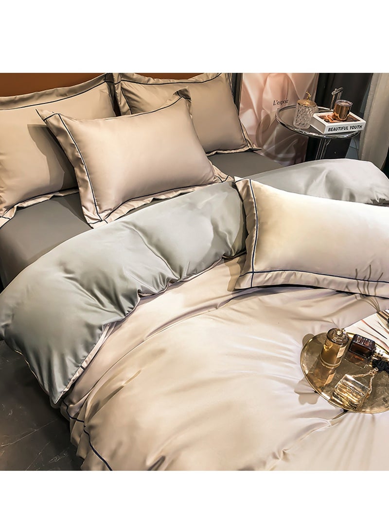 Sharpdo - 4-Piece Silk Bedding Set, King Size Comforter Set, Warm in Winter and Cool in Summer Skin-Friendly Breathable Duvet Cover Set King Size - Image 1