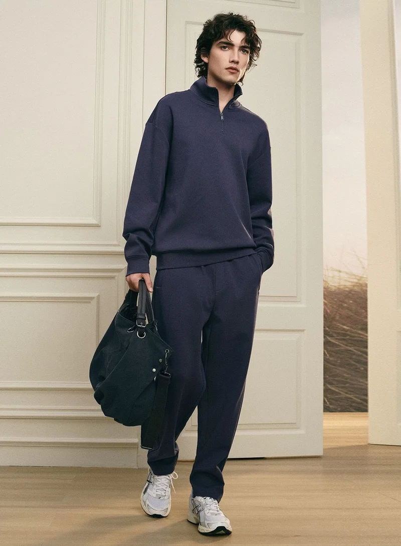 Giordano  Men’s Regular Fit Lyocell Half-Zip Sweatshirt for Men | Best Price UAE