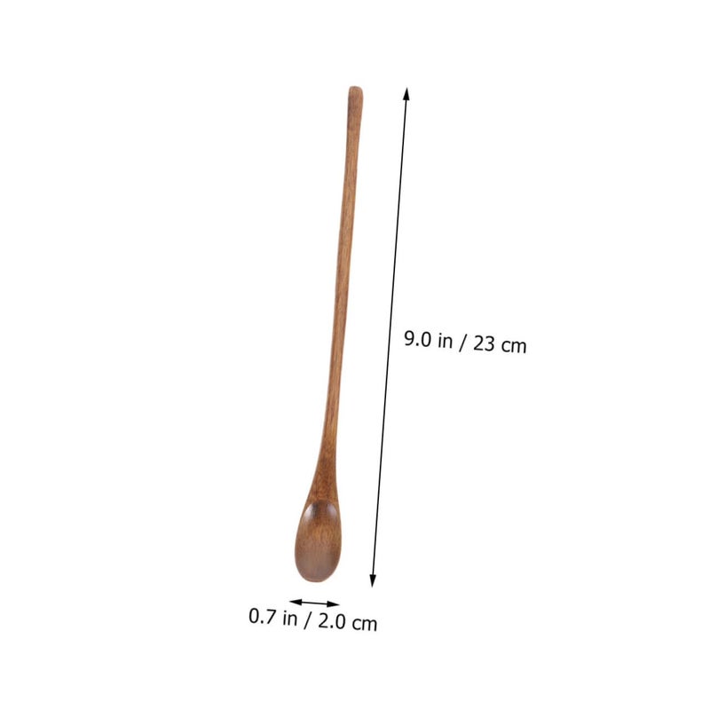 3pcs Long Handle Wooden Spoons for Cooking Salad Rice Soup Serving Kitchen Utensils - Image 3