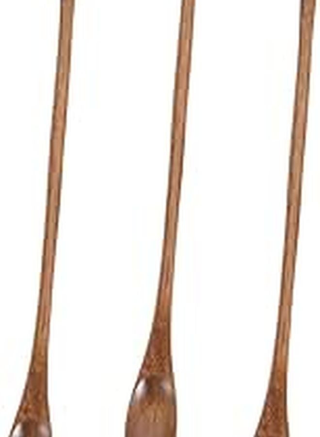 3pcs Long Handle Wooden Spoons for Cooking Salad Rice Soup Serving Kitchen Utensils - Image 1
