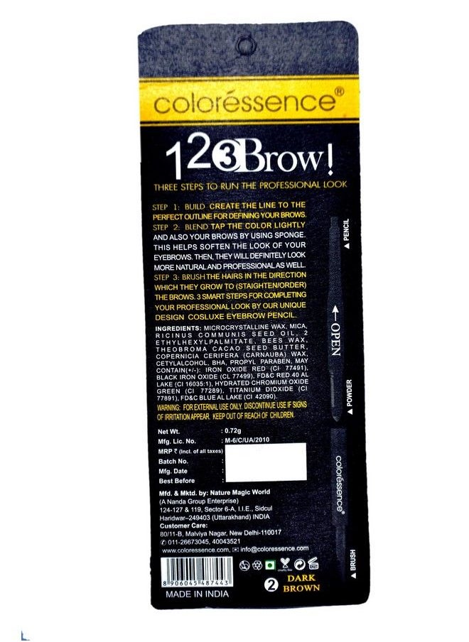 Coloressence Eye Brow Styler (3 In 1 Multifuntion) Dark Brown  - Image 3