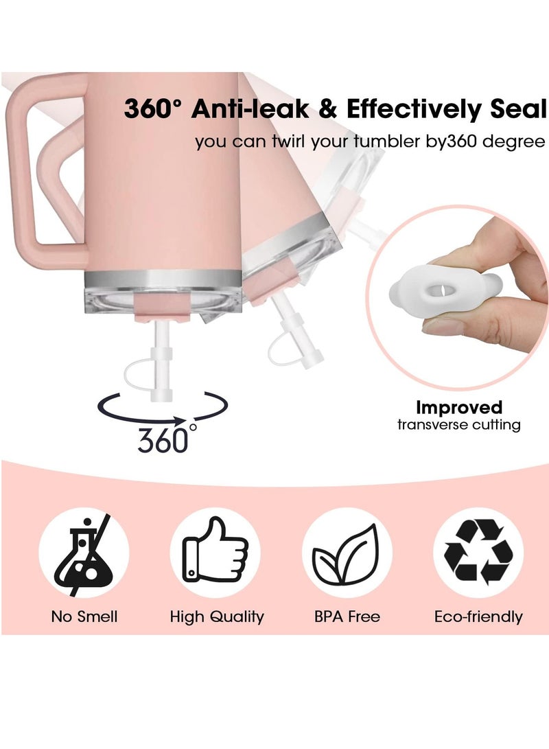 سوكاني 6 قطع من غطاء شفاطة السيليكون المتوافق مع أكواب الشرب سعة 30 أو 40 أونصة، وأغطية أطراف شفاطة الشرب، والأكواب، والملحقات، والواقيات، والمقابس (أبيض) - Image 2