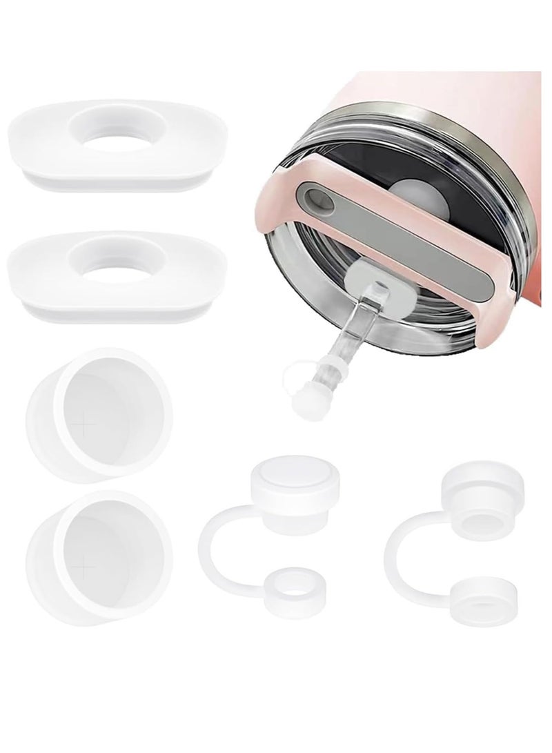 سوكاني 6 قطع من غطاء شفاطة السيليكون المتوافق مع أكواب الشرب سعة 30 أو 40 أونصة، وأغطية أطراف شفاطة الشرب، والأكواب، والملحقات، والواقيات، والمقابس (أبيض) - Image 5