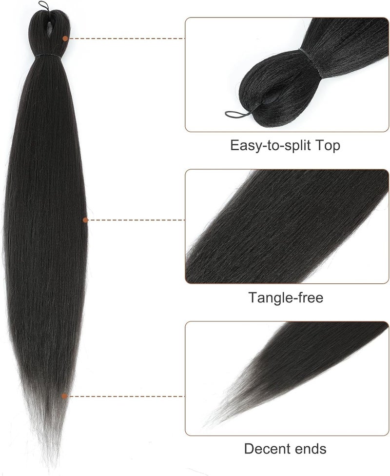 Difunee Braiding Hair Pre Stretched Braiding Hair 20 Inch 8 Packs Braiding Hair Pre Stretched Hair For Braiding Hot Water Setting Soft Synthetic Braiding Hair Extension For Twist(#4) - Image 2