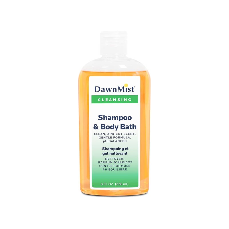 Dukal Shampoo and Body Bath 8 oz 1 Count 2in1 Gentle Cleanser for Hair and Skin pH Balanced Lightly Scented RinseFree Option for Personal Care and Medical Use