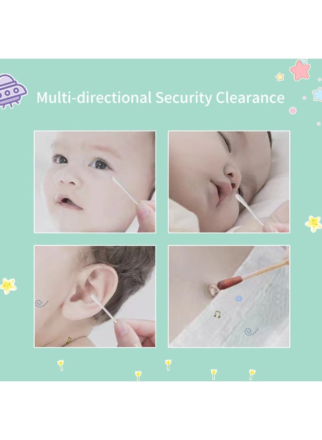 DOOKOO 400PCS Baby Cotton Swabs,  Double-headed Ear Spoon, Baby Cotton Buds, Baby Cotton Safe Swabs for Delicate Baby Ear Nose, 100% Pure Organic Cotton,100% Biodegradable Chlorine Free u0026 Hypoallergenic - Image 3