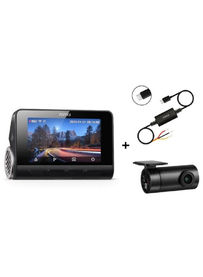 70 ماي 70mai Dash Cam 4K A810 كاميرا أمامية وخلفية + كابل HW Kit من النوع c - Image 1