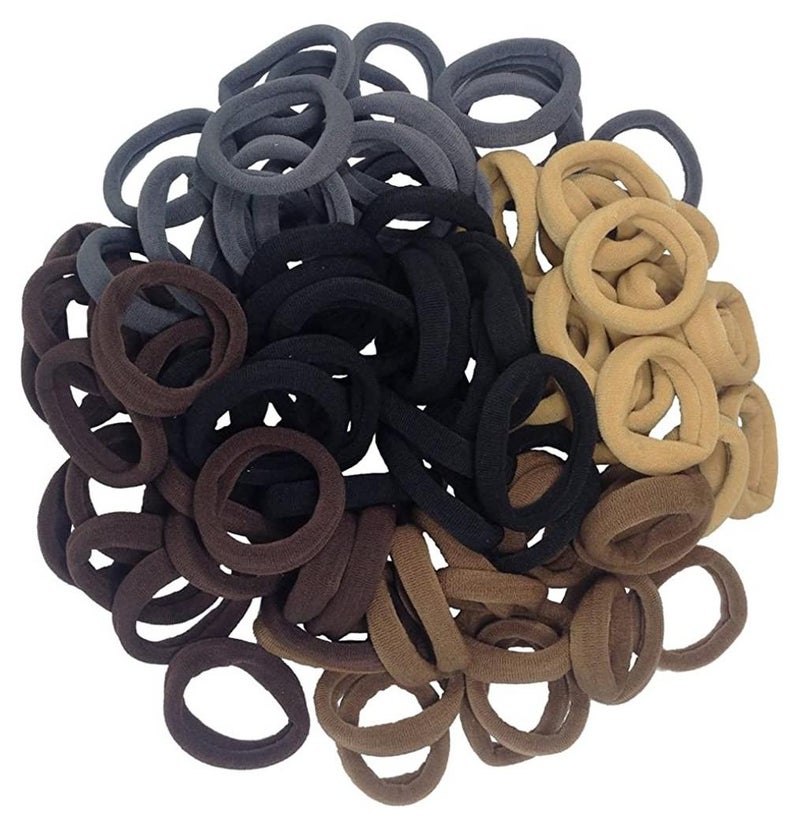 TRENZ 100 pcs Thick Cotton Hair Ties, Girls Hair Bands Elastic Hair Bands Hair Accessories 100pcs Multicolor - Image 1