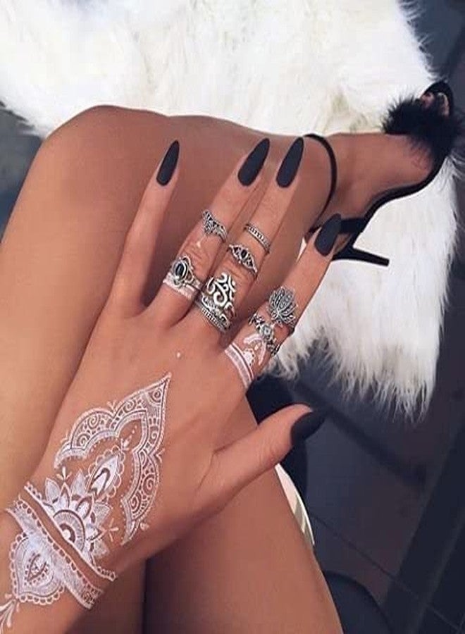 Ivana's Heena Mehandi Tatto Stencil Set for | Hand | Body | Fingure | Face | Heena Art Temporary Tatto for Kids, Girls & Women, Design - NIV-50, Black, M - Image 5