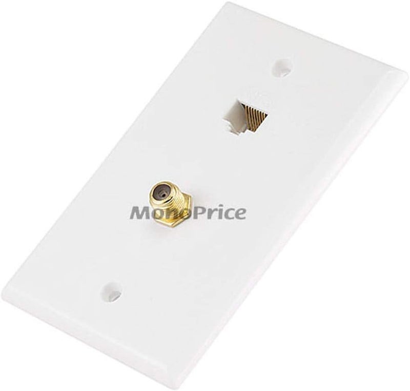 مونوبرايس لوحة حائط مونوبريس 107838 من نوع Cat5e/F-Type باللون الأبيض - Image 1