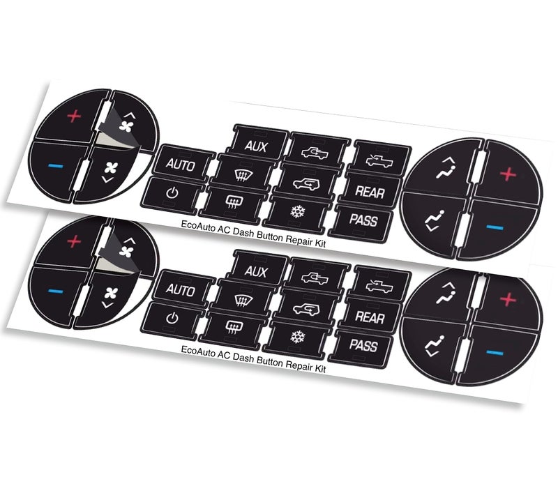 EcoAuto AC Dash Button Repair Kit for Select GM Vehicles - Fix Ruined Faded A/C Controls Premium Design & Made in USA (Pack of 2) - Image 1